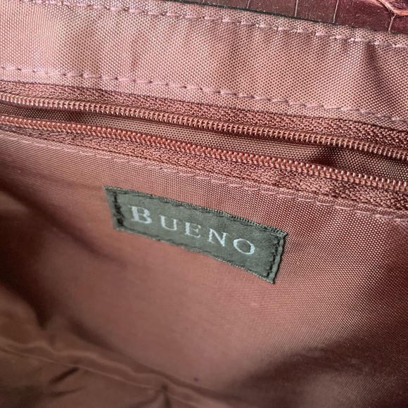 Bueno Brown Croc Embossed Leather Gold Handbag - Picture 13 of 13